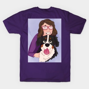 Bernese Mountain Dog with Brunette Mom T-Shirt